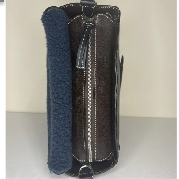 JW ANDERSON Navy Shearling Bag - Picture 11 of 16